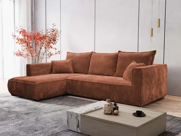 Puente 4-sits Soffa med divan - rostbrun - Möbler - Vardagsrum - Soffor - Divansoffa & schäslong