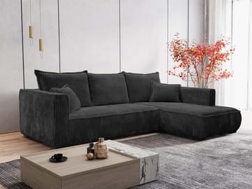 Puente 4-sits Soffa med divan - svart - Möbler - Vardagsrum - Soffor - Divansoffa & schäslong