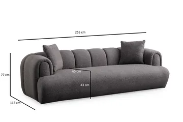 Puffin 3-sits Soffa - Antracit - Möbler - Vardagsrum - Soffor - 3-sits soffor