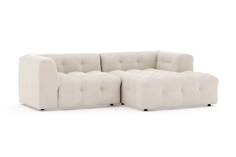 Puffy 3-sits bubblig soffa med divan höger - Beige - Möbler - Vardagsrum - Soffor - Divansoffa & schäslong
