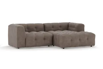 Puffy 3-sits bubblig soffa med divan höger - Brun - Möbler - Vardagsrum - Soffor - Divansoffa & schäslong
