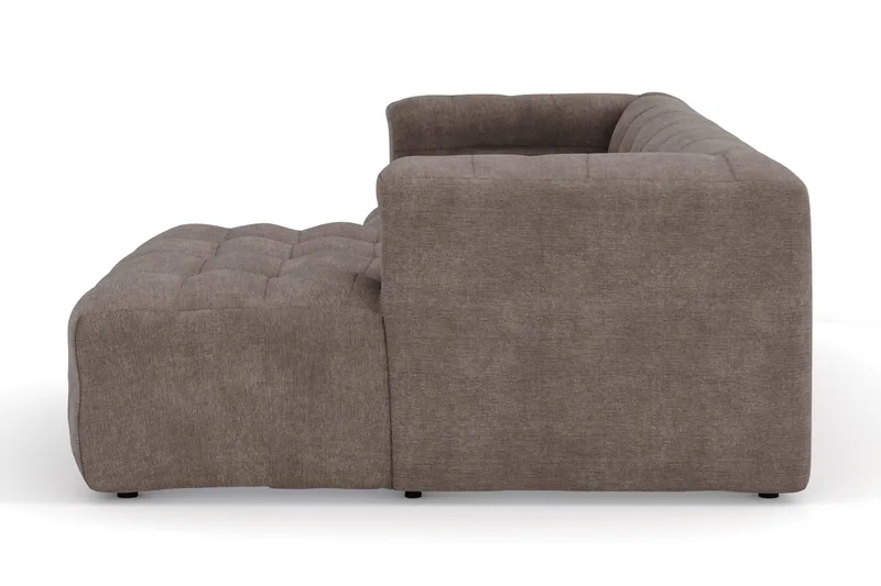 Puffy 3-sits bubblig soffa med divan höger - Brun - Möbler - Vardagsrum - Soffor - Divansoffa & schäslong