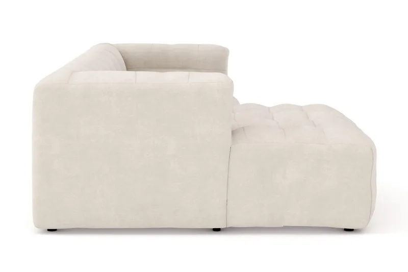Puffy 3-sits bubblig soffa med divan vänster - Beige - Möbler - Vardagsrum - Soffor - Divansoffa & schäslong