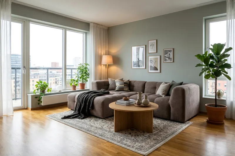 Puffy 3-sits bubblig soffa med divan vänster - Brun - Möbler - Vardagsrum - Soffor - Divansoffa & schäslong