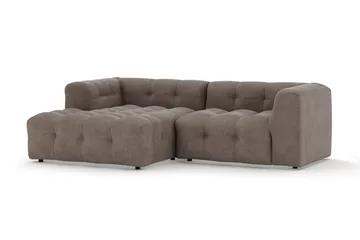 Puffy 3-sits bubblig soffa med divan vänster - Brun - Möbler - Vardagsrum - Soffor - Divansoffa & schäslong