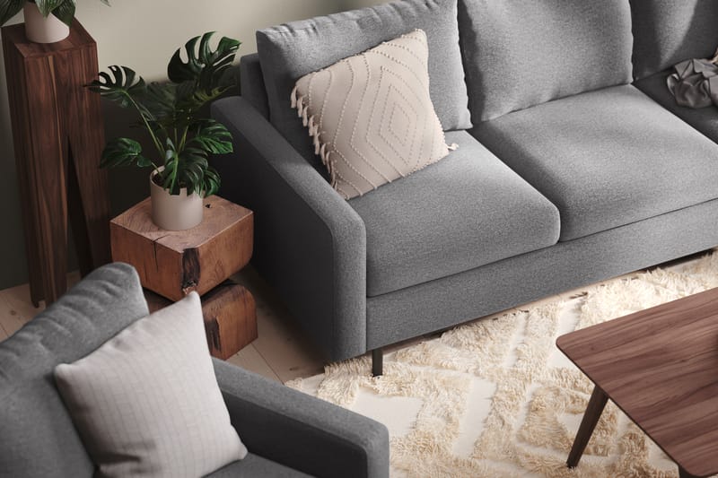 RACKO 4-sits Soffa med Schäslong Höger Ljusgrå -   - Divansoffa & schäslong
