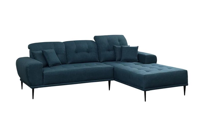 Rapale 3-sits Soffa med Divan Höger med Kuddar, Blå