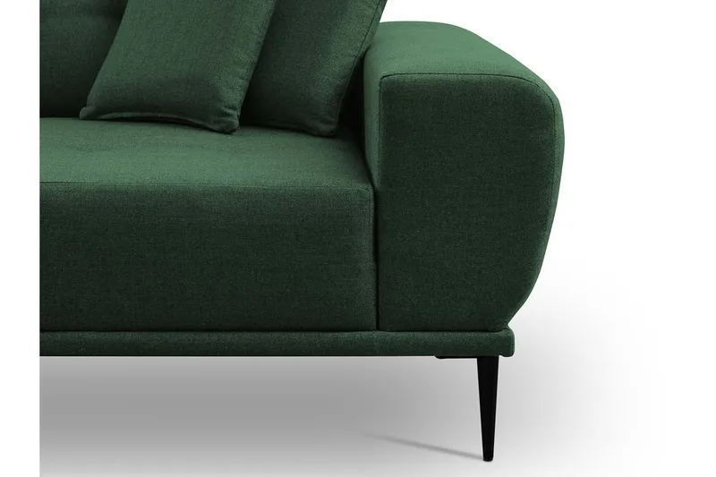 Rapale 3-sits Soffa med Divan Vänster med Kuddar - Sammet/Grön - Möbler - Vardagsrum - Soffor - Divansoffa & schäslong