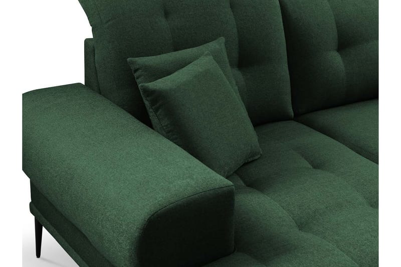 Rapale 3-sits Soffa med Divan Vänster med Kuddar - Sammet/Grön - Möbler - Vardagsrum - Soffor - Divansoffa & schäslong
