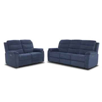 Reclinersoffa Blenor 3-sits med elektrisk mekanism - blå - Möbler - Vardagsrum - Soffor - Reclinersoffor & Biosoffor