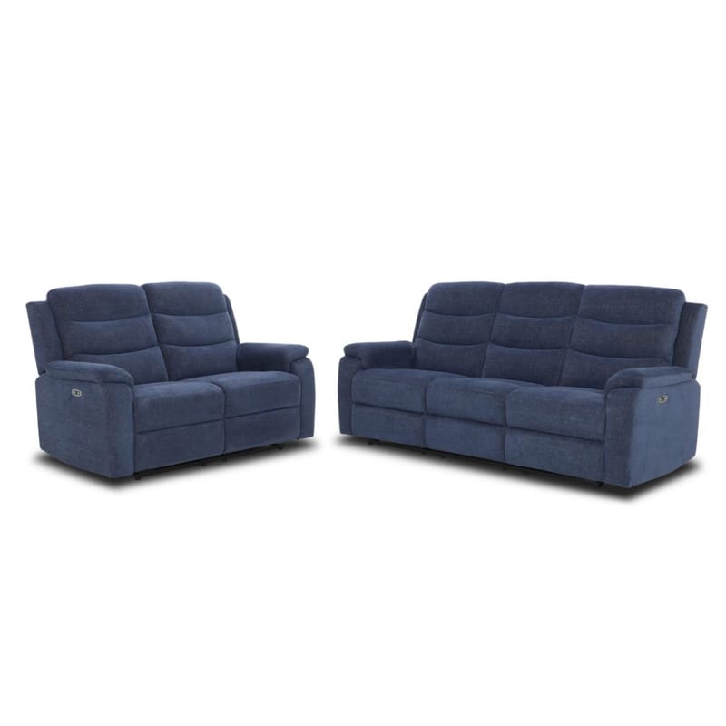 Reclinersoffa Blenor 3-sits med elektrisk mekanism - blå - Möbler - Vardagsrum - Soffor - Reclinersoffor & Biosoffor
