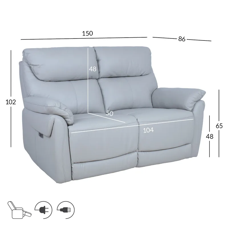 Reclinersoffa Dalsor 2-sits med elektrisk mekanism - Beige - Möbler - Vardagsrum - Soffor - Reclinersoffor & Biosoffor