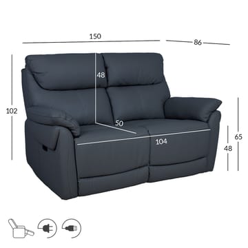 Reclinersoffa Dalsor 2-sits med elektrisk mekanism - Mörkgrå - Möbler - Vardagsrum - Soffor - Reclinersoffor & Biosoffor
