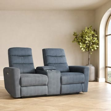 Reclinersoffa Darvi 2-sits med elektrisk mekanism - blå - Möbler - Vardagsrum - Soffor - Reclinersoffor & Biosoffor