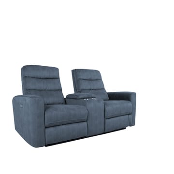 Reclinersoffa Darvi 2-sits med elektrisk mekanism - blå - Möbler - Vardagsrum - Soffor - Reclinersoffor & Biosoffor