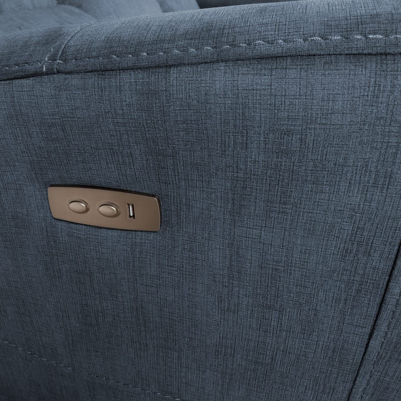 Reclinersoffa Darvi 3-sits med elektrisk mekanism - blå - Möbler - Vardagsrum - Soffor - Reclinersoffor & Biosoffor