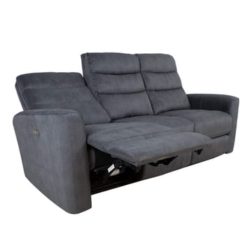 Reclinersoffa Darvi 3-sits med elektrisk mekanism - Grå sammet - Möbler - Vardagsrum - Soffor - Reclinersoffor & Biosoffor