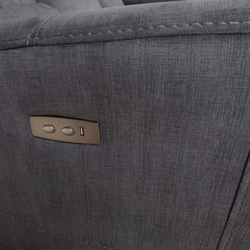 Reclinersoffa Darvi 3-sits med elektrisk mekanism - Grå sammet - Möbler - Vardagsrum - Soffor - Reclinersoffor & Biosoffor