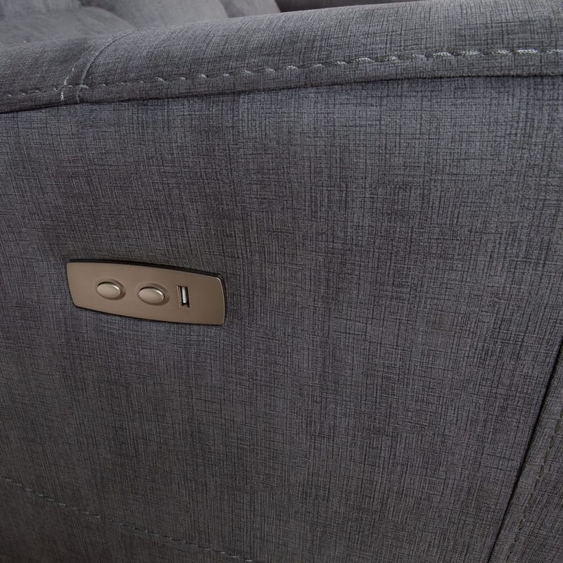 Reclinersoffa Darvi 3-sits med elektrisk mekanism - Grå sammet - Möbler - Vardagsrum - Soffor - Reclinersoffor & Biosoffor