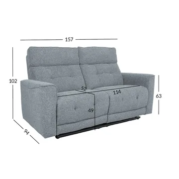 Reclinersoffa Glendor 2-sits med elektrisk mekanism - Blågrå - Möbler - Vardagsrum - Soffor - Reclinersoffor & Biosoffor