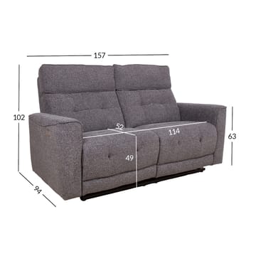 Reclinersoffa Glendor 2-sits med elektrisk mekanism - Grå - Möbler - Vardagsrum - Soffor - Reclinersoffor & Biosoffor
