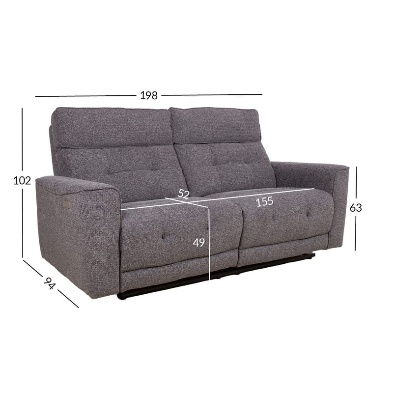 Reclinersoffa Glendor - grå - Möbler - Vardagsrum - Soffor - Reclinersoffor & Biosoffor