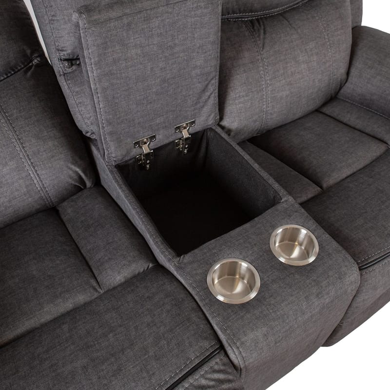 Reclinersoffa Iskmar 2-sits med manuell mekanism - grå - Möbler - Vardagsrum - Soffor - Reclinersoffor & Biosoffor