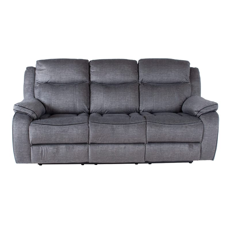 Reclinersoffa Iskmar 3-sits med manuell mekanism - Grå - Möbler - Vardagsrum - Soffor - Reclinersoffor & Biosoffor