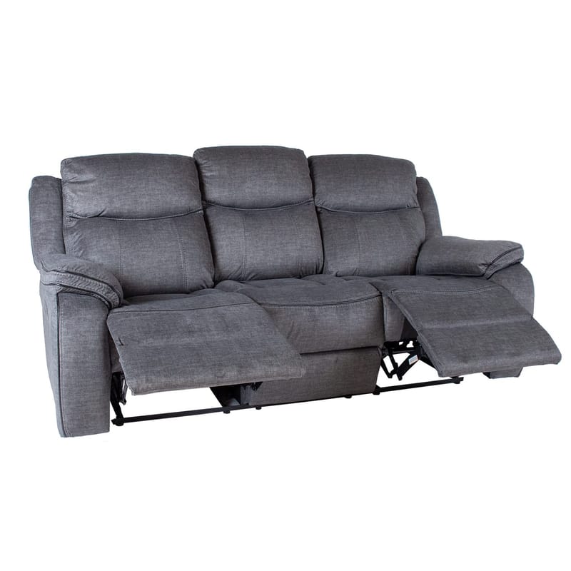 Reclinersoffa Iskmar 3-sits med manuell mekanism - Grå - Möbler - Vardagsrum - Soffor - Reclinersoffor & Biosoffor