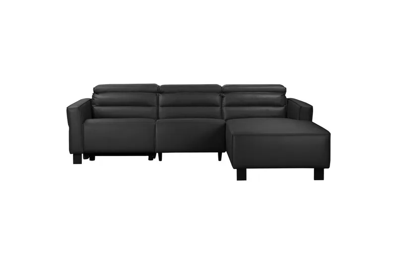 Reclinersoffa med hörn Loft24 Carpari Reclinersoffa 3-sits Black Right-faced Belfast fabric - Möbler - Vardagsrum - Soffor - Reclinersoffor & Biosoffor