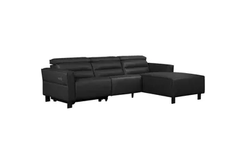 Reclinersoffa med hörn Loft24 Carpari Reclinersoffa 3-sits Black Right-faced Belfast fabric - Möbler - Vardagsrum - Soffor - Reclinersoffor & Biosoffor