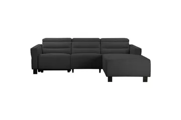 Reclinersoffa med hörn Loft24 Carpari Reclinersoffa 3-sits Grå Höger Belfast tyg