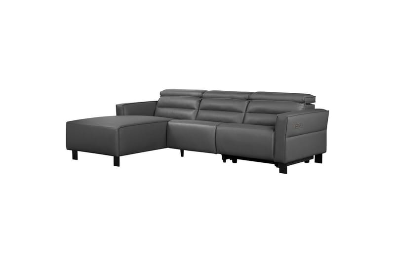 Reclinersoffa med hörn Loft24 Carpari Reclinersoffa 3-sits Grey Left-faced Artificial leather - Möbler - Vardagsrum - Soffor - Reclinersoffor & Biosoffor