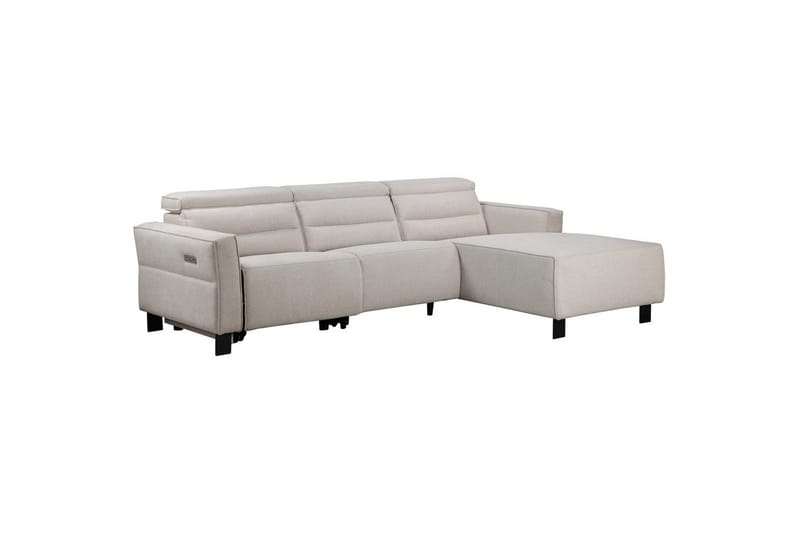 Reclinersoffa med hörn Loft24 Carpari Reclinersoffa 3-sits White Right-faced Belfast fabric - Möbler - Vardagsrum - Soffor - Reclinersoffor & Biosoffor
