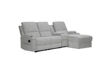 Reclinersoffa med hörn Loft24 Dallas Reclinersoffa 3-sits Grå Höger - Möbler - Vardagsrum - Soffor - Reclinersoffor & Biosoffor