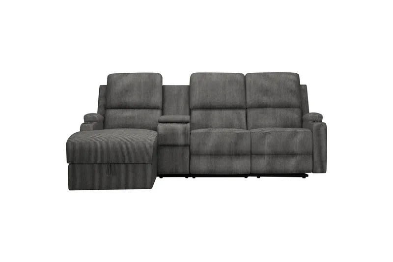Reclinersoffa med hörn Loft24 Dallas Reclinersoffa 3-sits Grå Vänster
