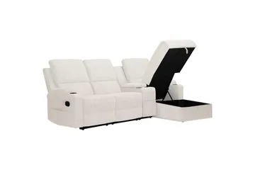 Reclinersoffa med hörn Loft24 Dallas Reclinersoffa 3-sits Vit Höger - Möbler - Vardagsrum - Soffor - Reclinersoffor & Biosoffor