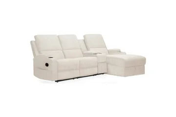 Reclinersoffa med hörn Loft24 Dallas Reclinersoffa 3-sits Vit Höger - Möbler - Vardagsrum - Soffor - Reclinersoffor & Biosoffor
