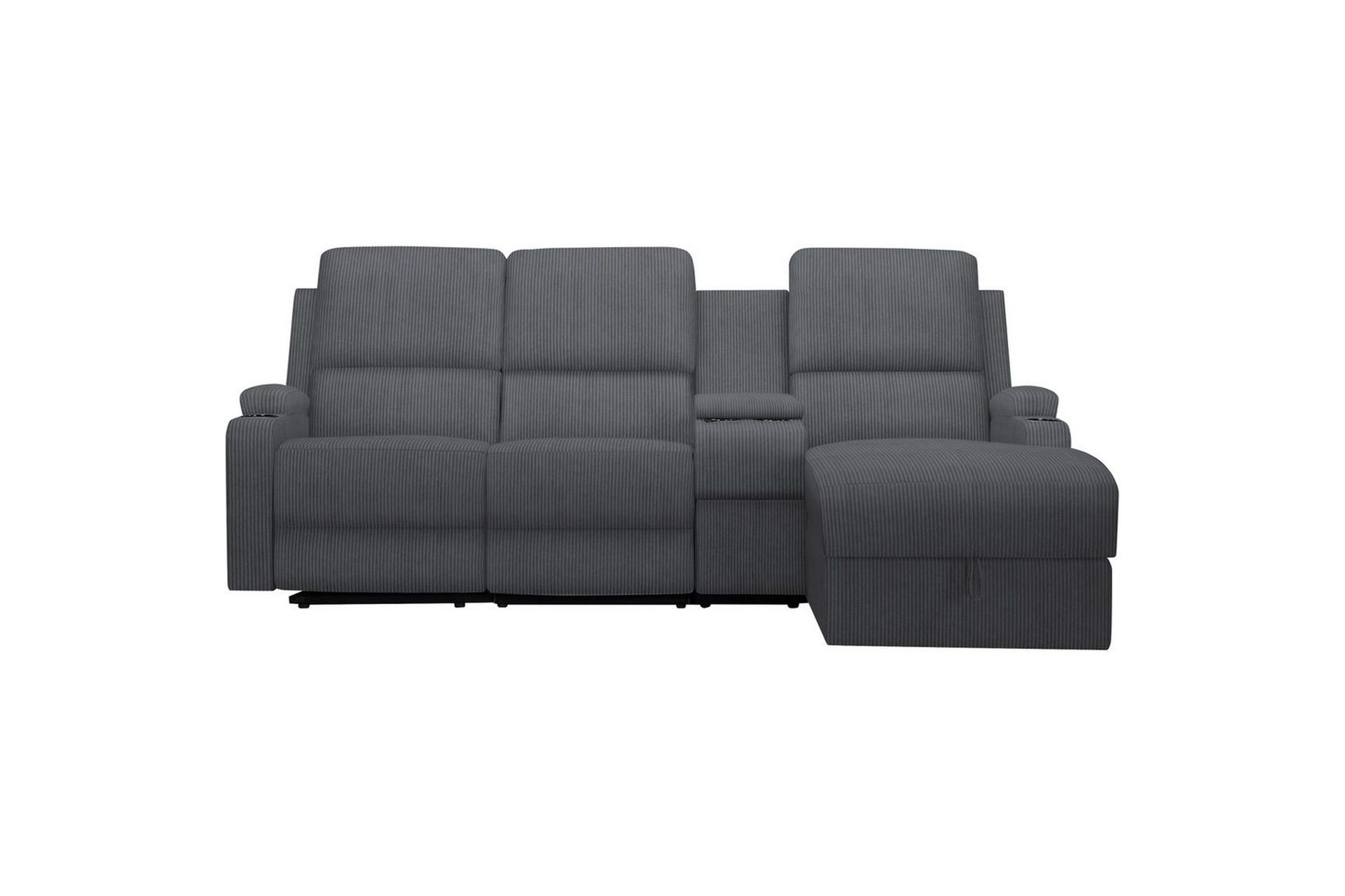 Reclinersoffa med h&ouml;rn Loft24 H&ouml;rnsoffa 3-sits Loft24 Dallas Grey Right-faced -