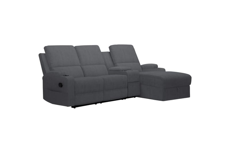 Reclinersoffa med hörn Loft24 Hörnsoffa 3-sits Loft24 Dallas Grey Right-faced - Möbler - Vardagsrum - Soffor - Reclinersoffor & Biosoffor