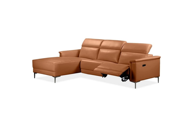 Reclinersoffa med hörn Loft24 Hörnsoffa 3-sits Lund Brun Vänster - Möbler - Vardagsrum - Soffor - Reclinersoffor & Biosoffor