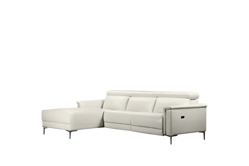 Reclinersoffa med hörn Loft24 Hörnsoffa 3-sits Lund Cream White Vänster - Möbler - Vardagsrum - Soffor - Reclinersoffor & Biosoffor
