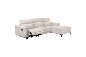 Reclinersoffa med hörn Loft24 Hörnsoffa 3-sits Lund Svart, PU, Vänster Manuell Fåtölj White 0 - Möbler - Vardagsrum - Soffor - Reclinersoffor & Biosoffor