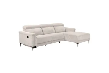 Reclinersoffa med hörn Loft24 Hörnsoffa 3-sits Lund Svart, PU, Vänster Manuell Fåtölj White 0 - Möbler - Vardagsrum - Soffor - Reclinersoffor & Biosoffor