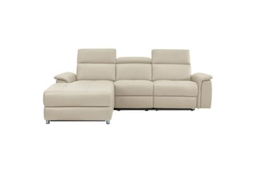 Reclinersoffa med hörn Loft24 Hörnsoffa 3-sits Pareli Vit Vänster - Möbler - Vardagsrum - Soffor - Reclinersoffor & Biosoffor
