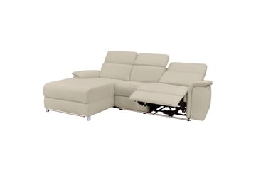 Reclinersoffa med hörn Loft24 Hörnsoffa 3-sits Pareli Vit Vänster - Möbler - Vardagsrum - Soffor - Reclinersoffor & Biosoffor
