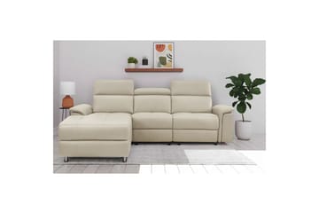 Reclinersoffa med hörn Loft24 Hörnsoffa 3-sits Pareli Vit Vänster - Möbler - Vardagsrum - Soffor - Reclinersoffor & Biosoffor