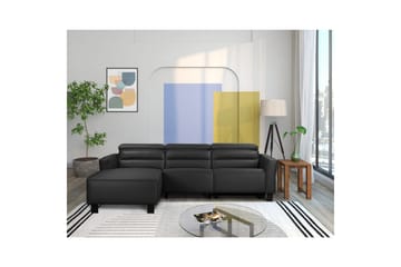 Reclinersoffa med hörn Loft24 Hörnsoffa Loft24 Carpari med manuell recliner Black Left-faced Belfast fabric - Möbler - Vardagsrum - Soffor - Reclinersoffor & Biosoffor