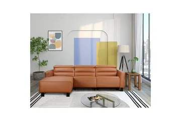 Reclinersoffa med hörn Loft24 Hörnsoffa Loft24 Carpari med manuell recliner Brown Left-faced Artificial leather - Möbler - Vardagsrum - Soffor - Reclinersoffor & Biosoffor