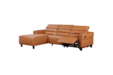 Reclinersoffa med hörn Loft24 Hörnsoffa Loft24 Carpari med manuell recliner Brown Left-faced Belfast fabric - Möbler - Vardagsrum - Soffor - Reclinersoffor & Biosoffor